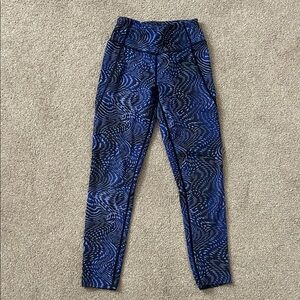Zella Blue Swirl High-Waist Active Leggings size 8/10